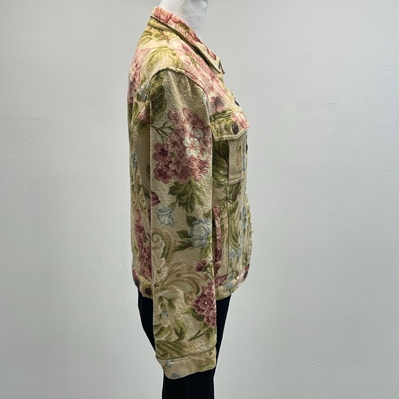 Vintage Carol Antone Floral Jean Jacket - Size Large - Picture 4 of 10